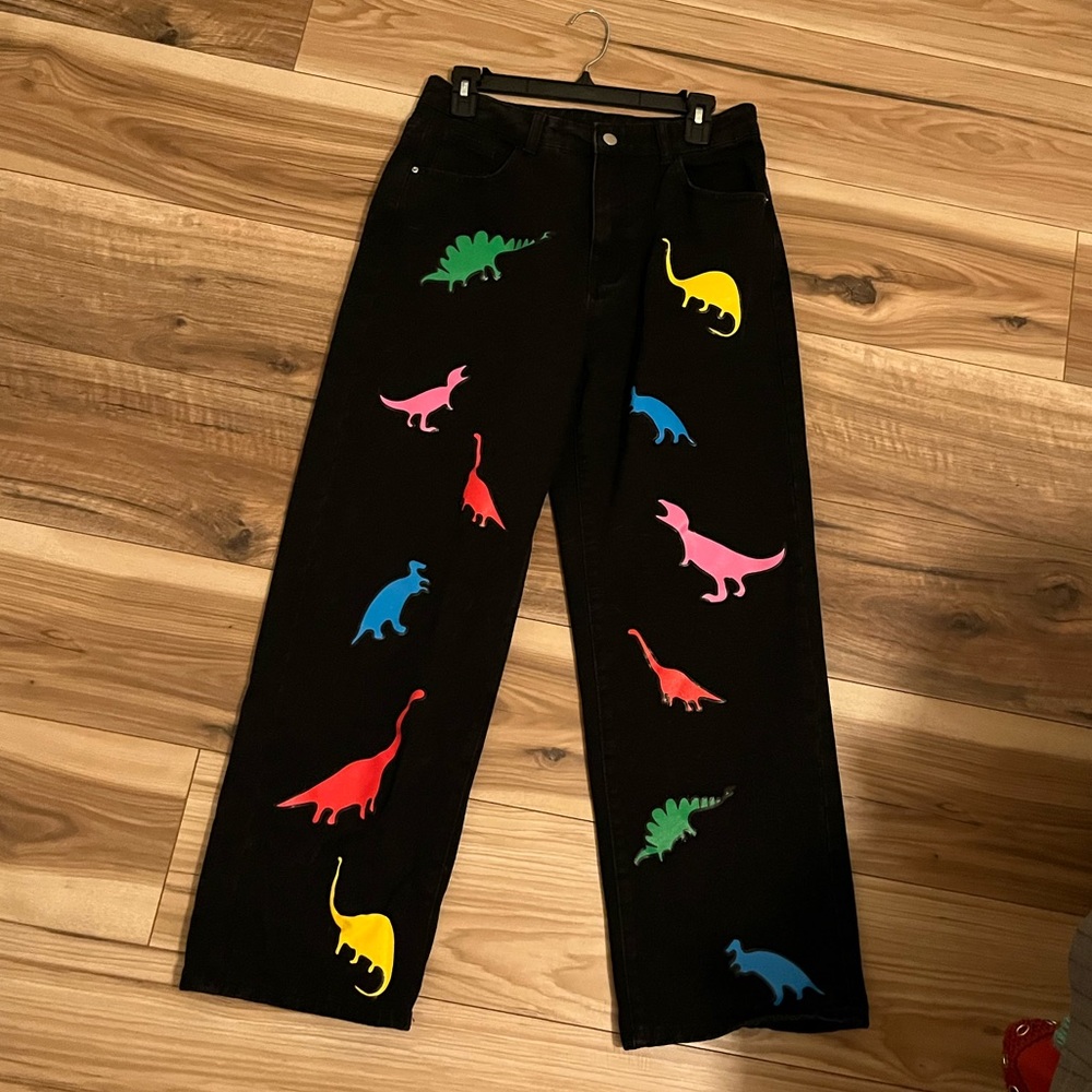 Cute and colorful Dino pants NEVER WORN stretchy and comfy great condition